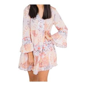 Entro Dress Pastel Babydoll Tiered Large Bohemian Hippy Festival